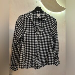 J crew checker navy and white shirt size medium excellent condition
